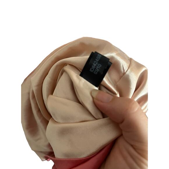 Express silk cream pink ruched tiered sleeveless dress zip up size 4 - Picture 4 of 6